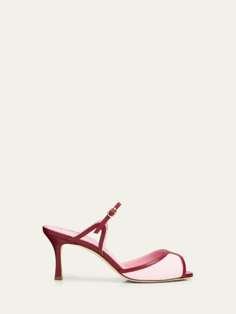 Manolo Blahnik 70mm Versa Leather Mule Sandals