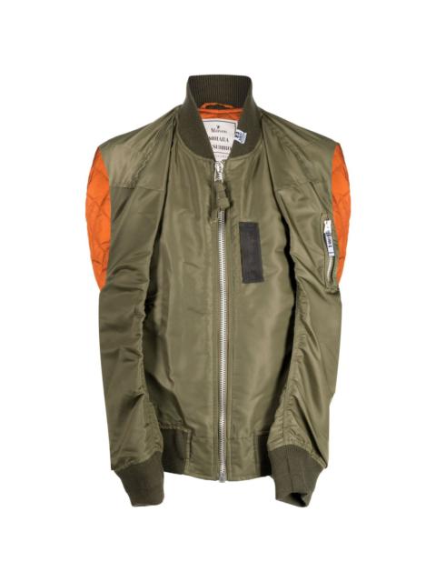 multi-layered bomber jacket