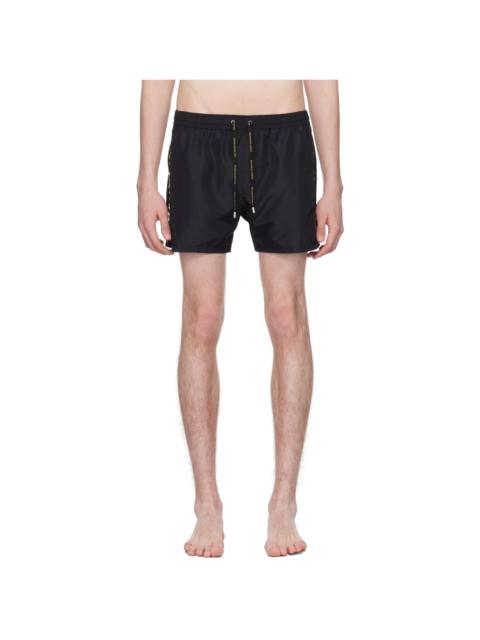 Black Embroidered Swim Shorts