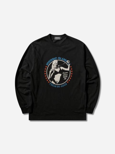 Hysteric Glamour Men's Come Play With Me Longsleeve T-Shirt Black