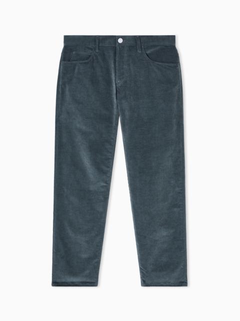 GIORGIO ARMANI REGULAR-FIT, FIVE-POCKET TROUSERS IN COTTON AND CASHMERE