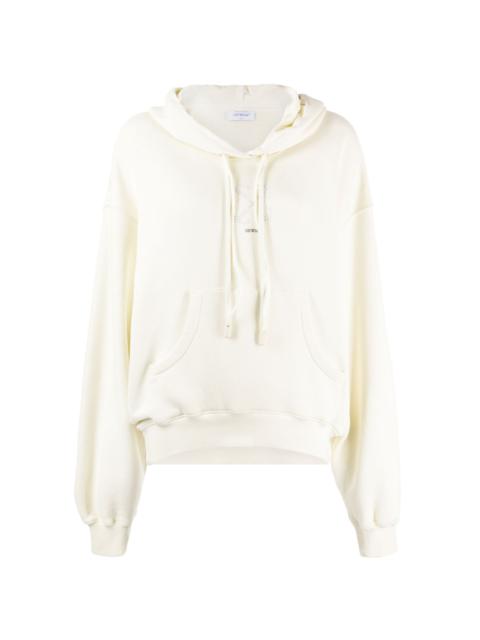 Off-White crystal-embellished cotton hoodie