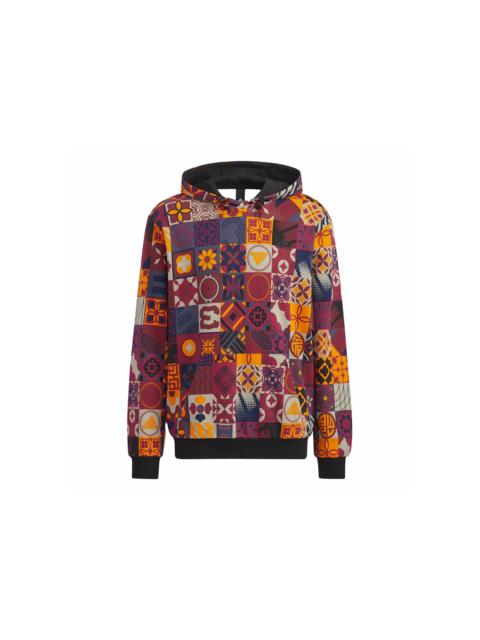adidas CNY Allover Print Hoodie Shadow Red