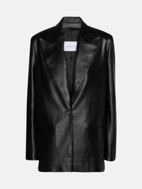 Single-breasted leather blazer