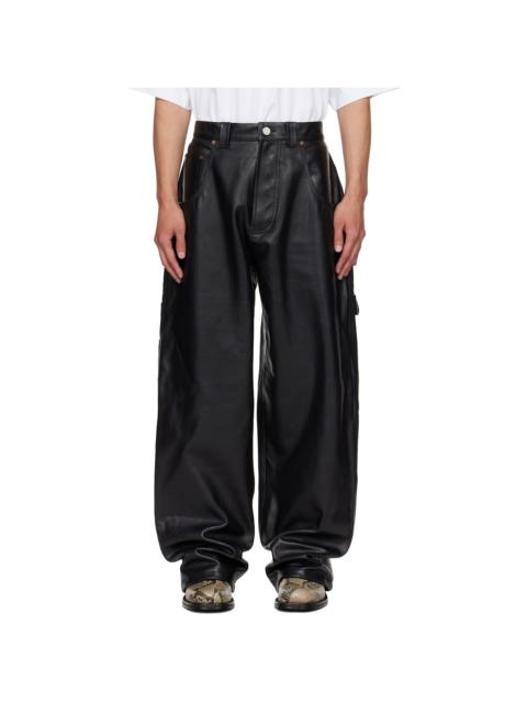VETEMENTS Black Hip Hop Leather Pants