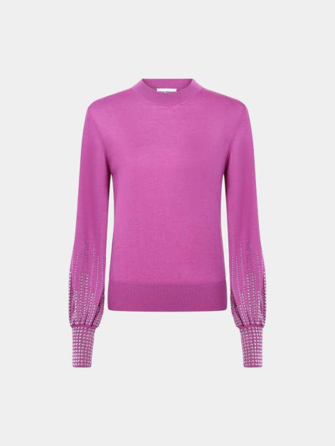 Paco Rabanne FUSHIA SWEATER WITH SEQUINS