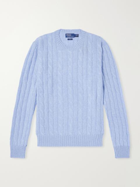 Polo Ralph Lauren Logo-Embroidered Cable-Knit Cashmere Sweater