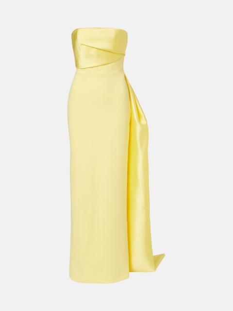 SOLACE LONDON Kinsley draped strapless gown