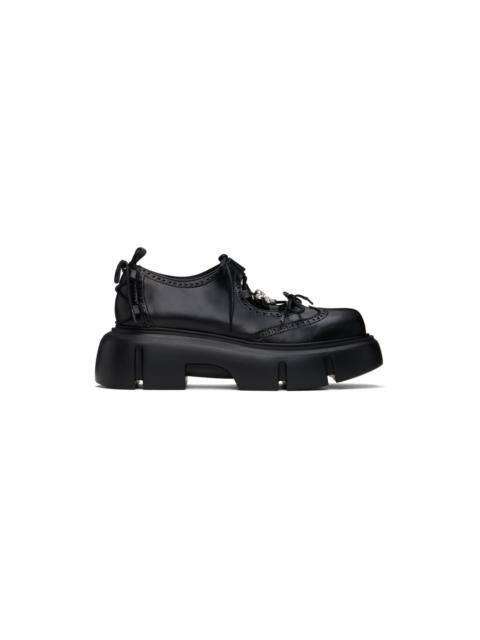 Simone Rocha Black Platform Ghillie Brogues