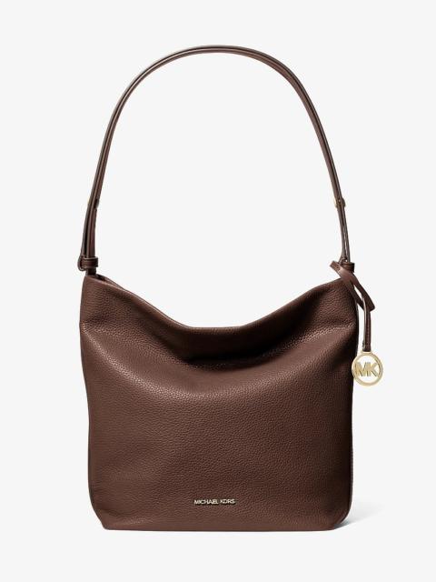 MICHAEL KORS Roey Medium Pebbled Leather Bucket Messenger Bag
