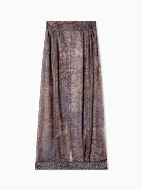 GIORGIO ARMANI LONG SKIRT IN EMBROIDERED SILK