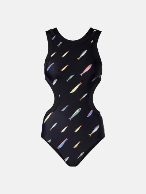 STAUD Dolce cutout printed swimsuit