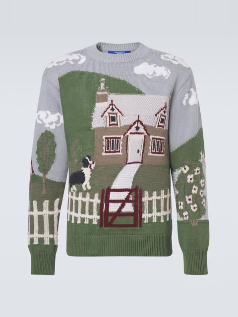 Junya Watanabe MAN Intarsia cotton and wool sweater