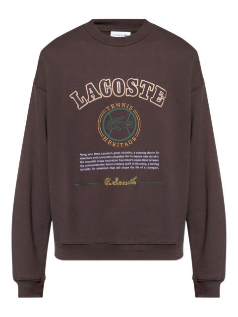 LACOSTE Heritage-embroidered fleece sweatshirt