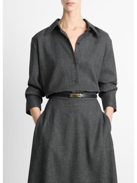 Vince Italian Jaspe Relaxed Button-Front Shirt