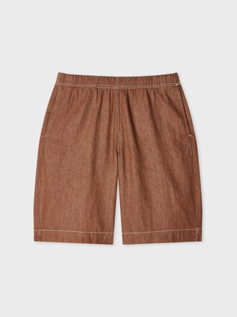 Paul Smith Brown Rinse Denim Shorts