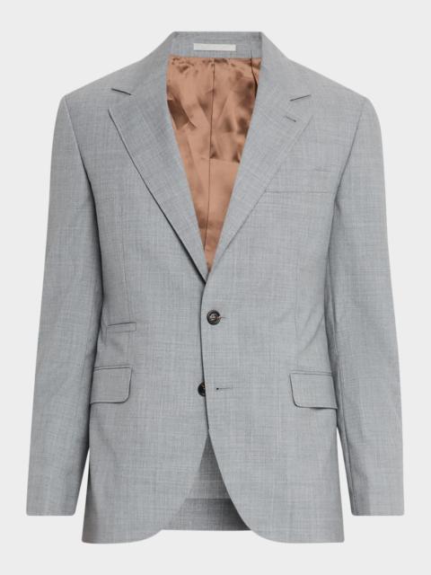 Brunello Cucinelli Men's Sharkskin Virgin Wool Single-Breasted Blazer