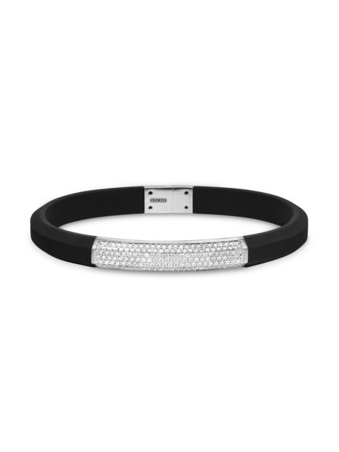 DAVID YURMAN Men's Streamline ID Bracelet in Rubber - Diamond