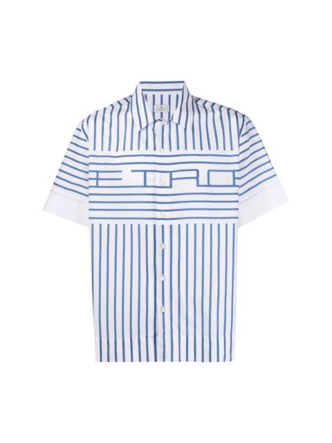 cotton logo-stripe shirt
