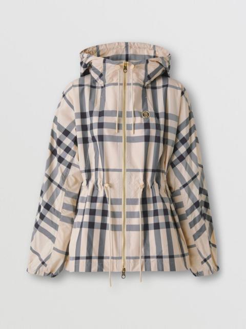 Burberry Monogram Motif Check Nylon Hooded Jacket