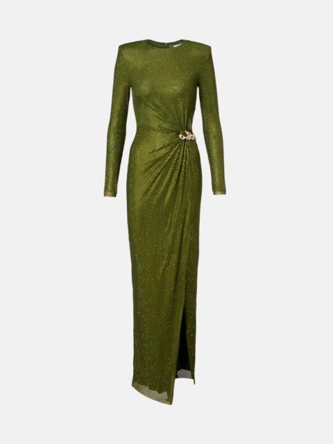 self-portrait Chain-detail embellished jersey gown