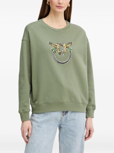 PINKO beaded-logo sweatshirt