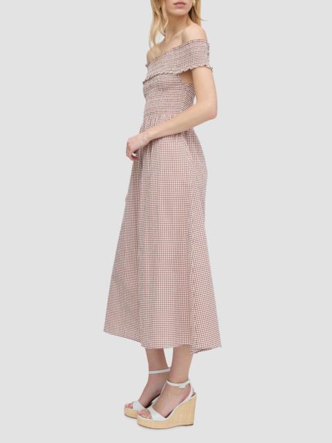 Hill House Home Women's The Marguerite Nap Dress - Cognac Gingham