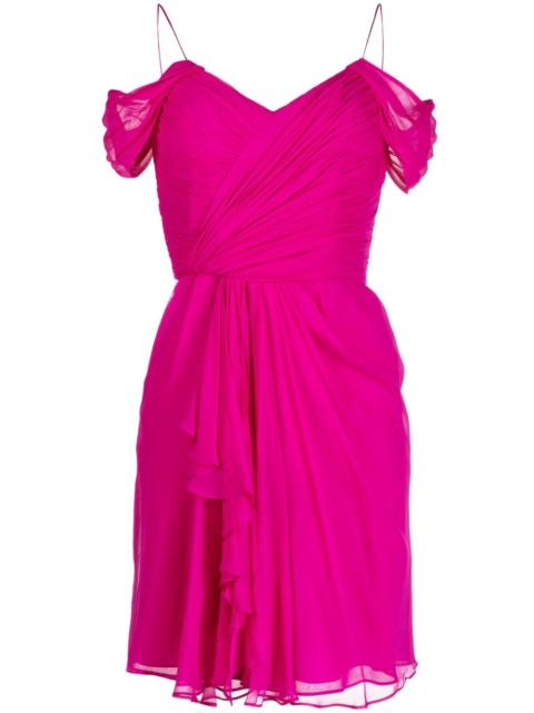 COSTARELLOS Sandrelli silk georgette minidress