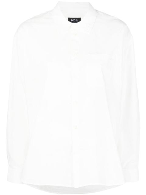 A.P.C. Boyfriend logo-embroidered shirt