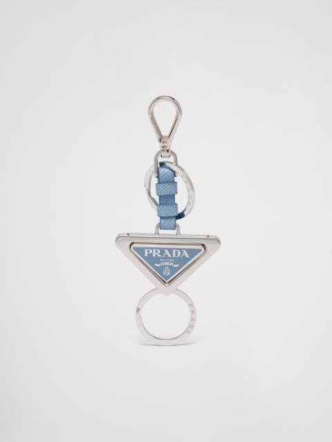 Prada Dividable leather and metal keychain