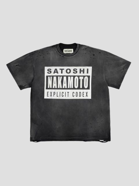 SATOSHI NAKAMOTO EXPLICIT CODEX T-SHIRTS