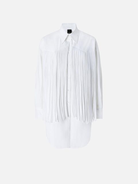 PINKO MINI SHIRT DRESS WITH FRINGING