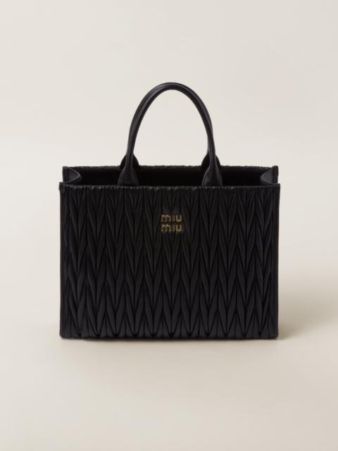 Miu Miu Matelassé nappa leather tote