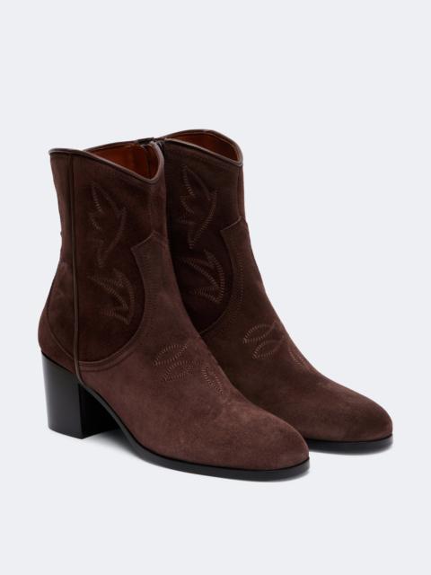 Valentino Bard embroidered suede ankle boots