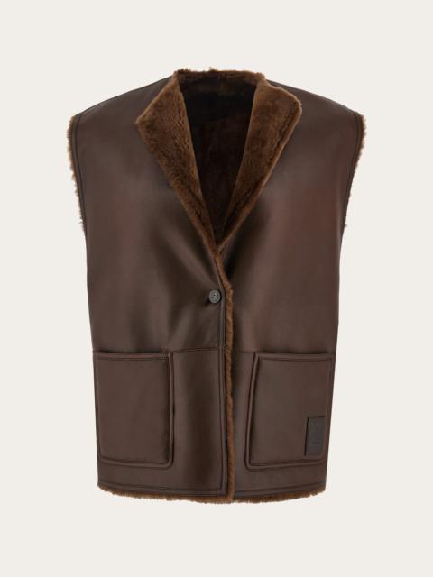 FERRAGAMO Sleeveless shearling jacket