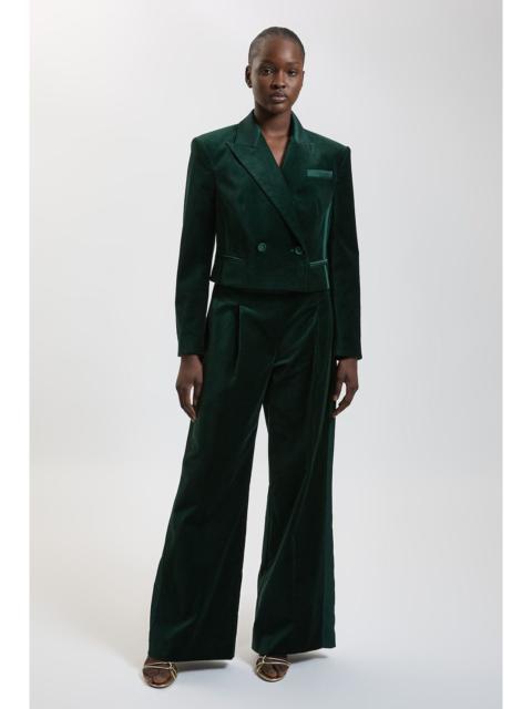 KAREN MILLEN Velvet Tailored Wide Leg Trouser