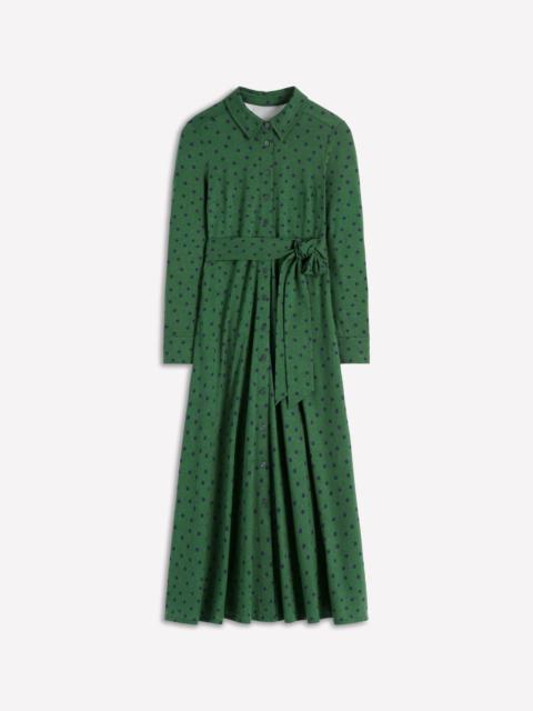 BODEN Marcia Jersey Shirt Dress-Hunter Green, Painted Dot