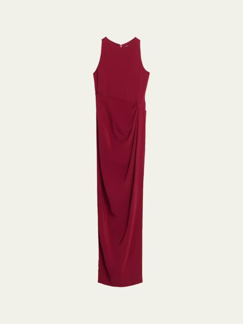 Oscar de la Renta Sleeveless Draped Slit Column Gown