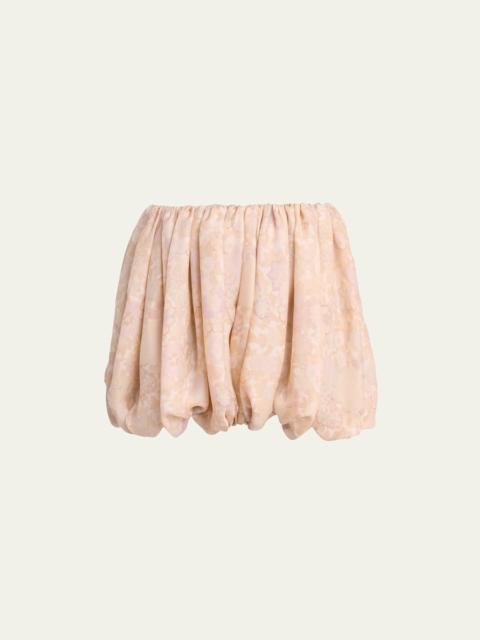 Chloé Painted Flowers Silk Shorts