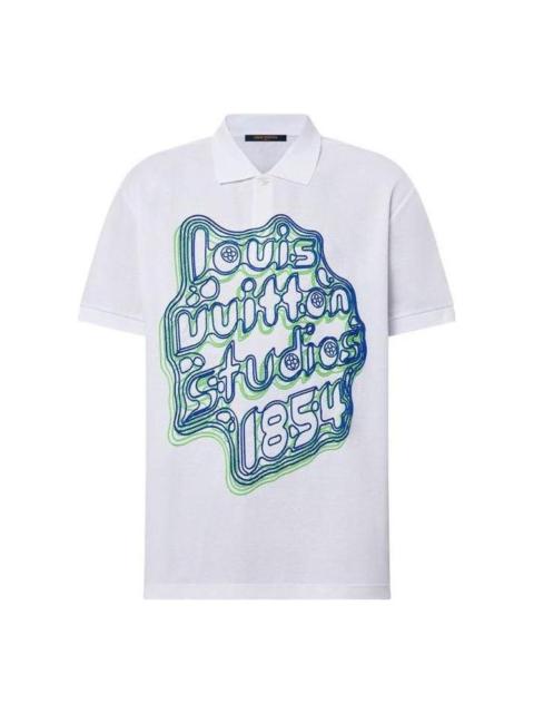 Louis Vuitton LOUIS VUITTON Embroidered Cotton Pique Polo Shirt 'White' 1ABY09