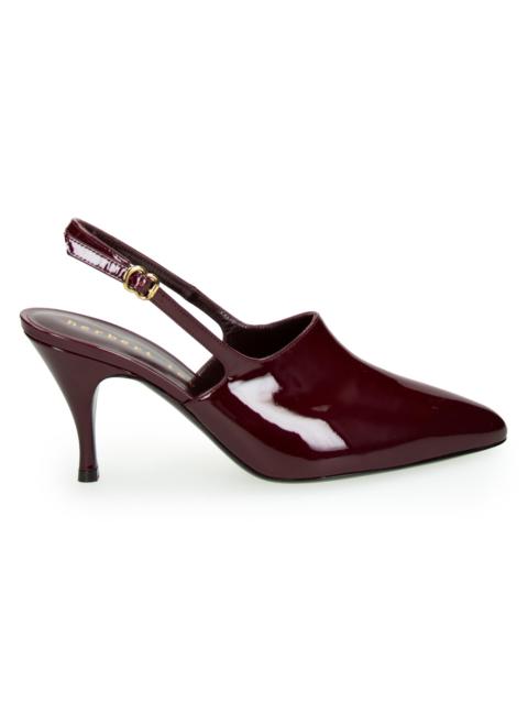 herbert levine Women's Cover-Up Patent Leather 80MM Slingbacks - Patent Calf Skin Burgundy