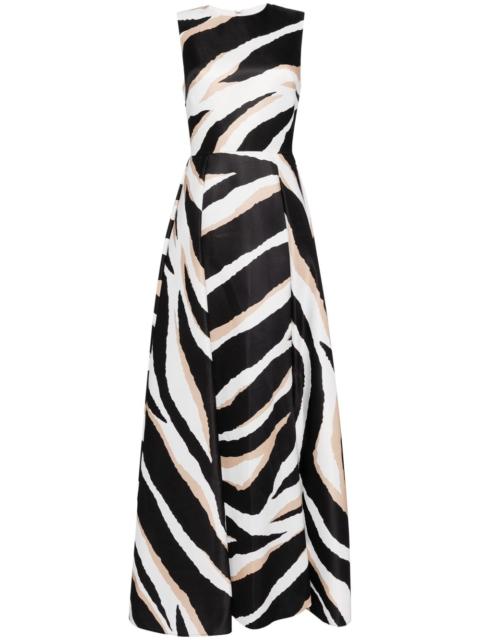 ELIE SAAB zebra-print silk gown