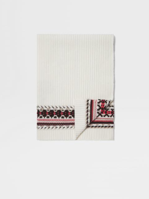 ZEGNA WHITE OASI CASHMERE SCARF