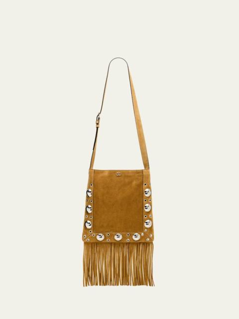 Valentino Nellcote Studded Fringe Suede Crossbody Bag