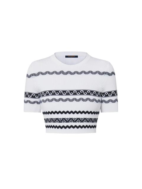 Louis Vuitton Scallop Stripe Knit Crop Top