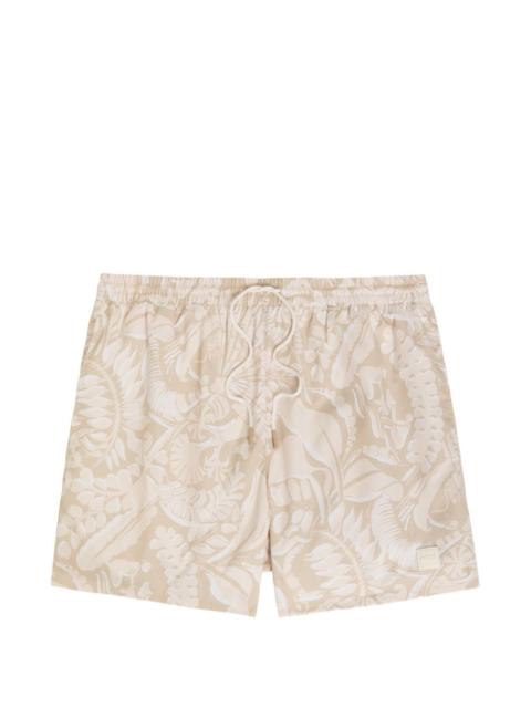 BOSS floral-print drawstring swim-shorts