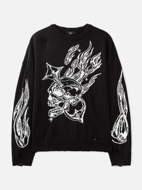 Thug Club CHROME SKULL KNIT SWEATER