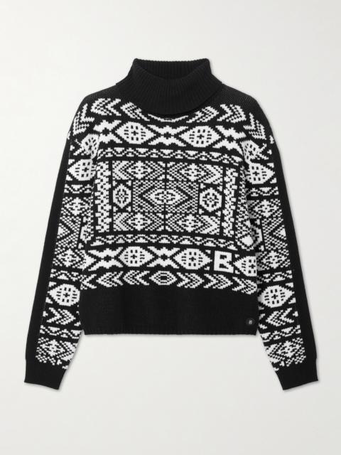 BOGNER Nadin Fair Isle Appliquéd Wool-jacquard Turtleneck Sweater