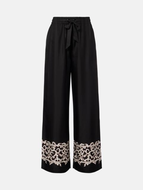 REBECCA VALLANCE Sundia silk wide-leg pants