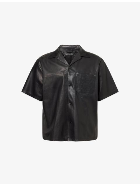 AMIRI Short-Sleeve Leather Camp Shirt